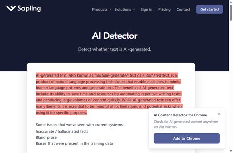 Sapling AI Detector